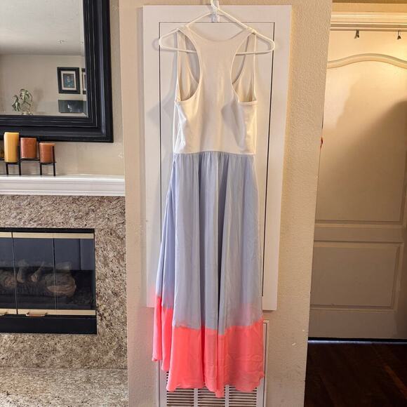 Anthropologie Hutch Capay High Low Silk Dress Size Medium Colorblock Flowy USA - Picture 7 of 12